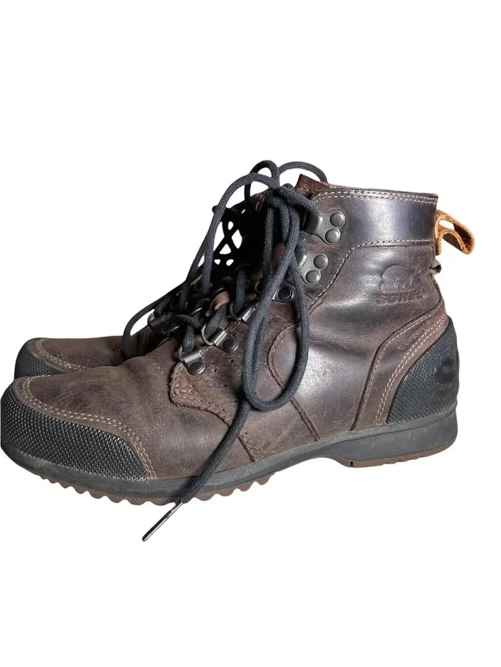 Sorel Men’s Ankeny Mid Waterproof Leather Hiker Boots Brown Black Size 7